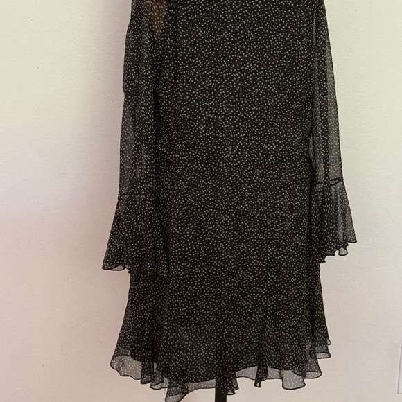 3.1 Phillip Lim sz 10 Black Cream 100% silk Patterned Dress 35” length ruffles - Picture 9 of 12